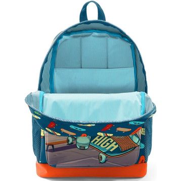 Coral High Kids Civit Neon Turuncu Kaykay Desenli Dört Bölmeli Okul Sırt Çantası