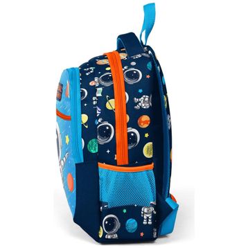 Coral High Lacivert Mavi Astronot Desenli Üç Bölmeli Okul Sırt Çantası Okul Çantası