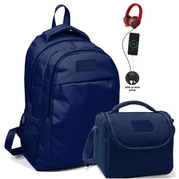 Coral High Lacivert Okul Erkek Çocuk - Usb Soketli Beslenme Çantası