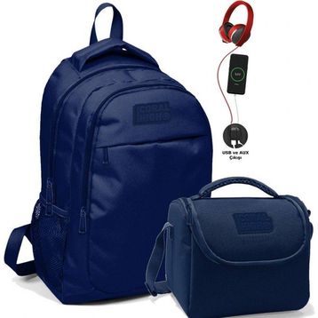 Coral High Lacivert Okul Erkek Çocuk - Usb Soketli Beslenme Çantası