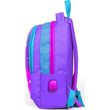 Coral High Lavanta Pembe K-Pop Kız Çocuk USB Çıkışlı İlkokul ve Ortaokul Sırt Çantası