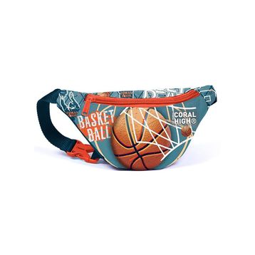 Coral High Nefti Turuncu Basketbol Baskılı Erkek Çocuk Bel Çantası
