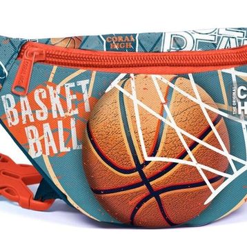 Coral High Nefti Turuncu Basketbol Baskılı Erkek Çocuk Bel Çantası