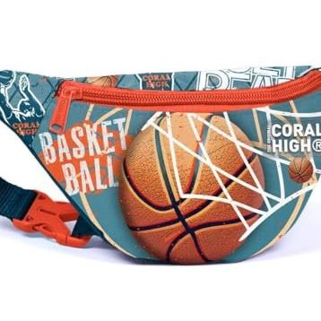 Coral High Nefti Turuncu Basketbol Baskılı Erkek Çocuk Bel Çantası