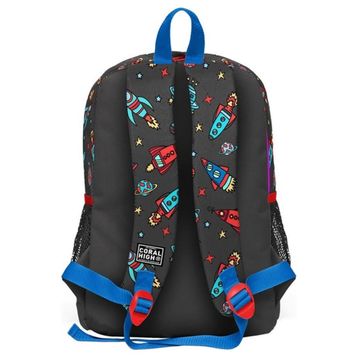 Coral High SET0223469 Kids Koyu Gri Kırmızı Uzay Desenli 2'li Okul Çanta Seti