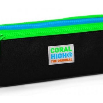 Coral High Siyah-Yeşil Üç Bölmeli Erkek Çocuk Kalem Çantası