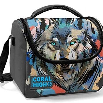 Coral High Thermo Erkek Çocuk Okul - Gri Siyah Kurt Beslenme Çantası