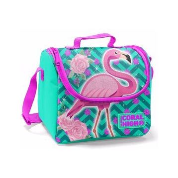 Coral High Yeşil Flamingo Baskılı Termoslu Kız Çocuk Beslenme Çantası