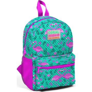 Coral High Yeşil Flamingo Baskılı Yuva, Kreş ve Günlük Sırt - Kız Çocuk Okul Çantası