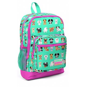 Coral High YGN23266 Kids Dört Gözlü Usb Aux Soketli Çocuk Sevimli Köpekler Ilkokul Çantası