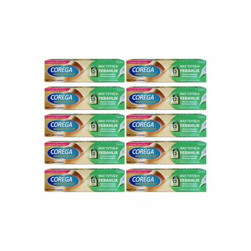 Corega 10x40 gr Maksimum Güç Tutuş Kalkan Diş Protezi Yapıştırıcı Krem