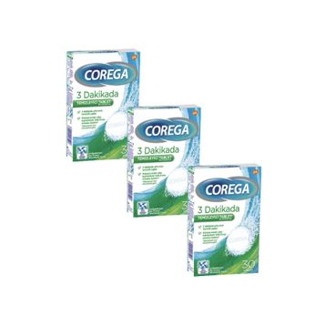 Corega 3 Dakikada Diş Protezi Temizleyici 3x30'lu Tablet