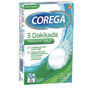 Corega 3 Dakikada Diş Protezi Temizleyici Tablet