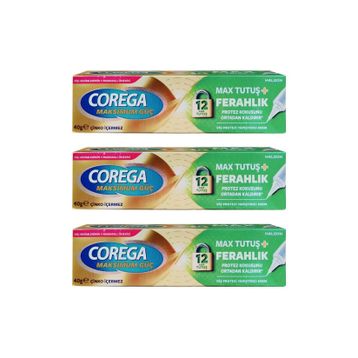 Corega 3x40 gr Maksimum Güç Tutuş Kalkan Diş Protezi Yapıştırıcı Krem