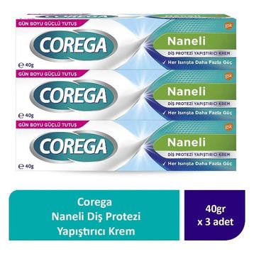 Corega 3x40 gr Naneli Süper Diş Protezi Yapıştırıcı Krem