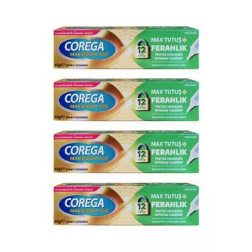 Corega 4x40 gr Maksimum Güç Tutuş Kalkan Diş Protezi Yapıştırıcı Krem