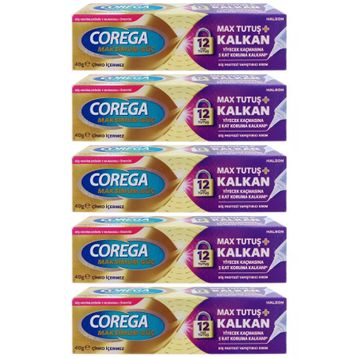 Corega 5x40 gr Maksimum Güç Tutuş Kalkan Diş Protezi Yapıştırıcı Krem