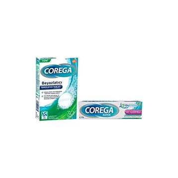 Corega Diş Protezi Beyazlatıcı 30 Tablet+Protez 40 gr Yapıştırıcı Krem