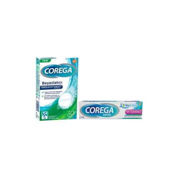 Corega Diş Protezi Beyazlatıcı 30 Tablet+Protez 40 gr Yapıştırıcı Krem