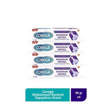 Corega Maximum Kontrol 4x40 gr Diş Protezi Yapıştırıcı Krem
