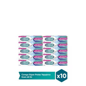 Corega Super Tat İçermez 10x40 gr Diş Protezi Yapıştırıcı Krem