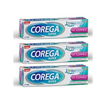 Corega Tat İçermez 3x40 gr Diş Protezi Yapıştırıcı Krem