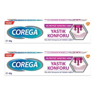 Corega Yastık Konforu 2x40 gr Diş Protezi Yapıştırıcı Krem
