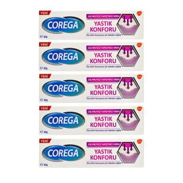 Corega Yastık Konforu 5x40 gr Diş Protezi Yapıştırıcı Krem