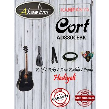 Cort AD880CE-BK Elektro Akustik Gitar