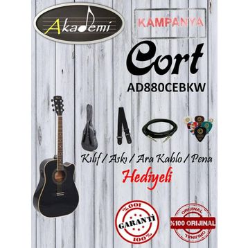 Cort AD880CE-BKW Elektro Akustik Gitar