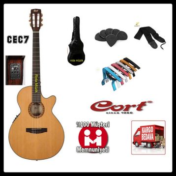 Cort CEC7-NAT Elektro Klasik Gitar