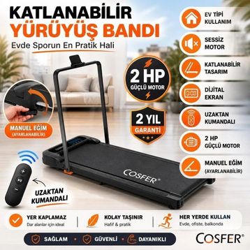 Cosfer Uzaktan Kumandalı Katlanabilir Koşu Bandı