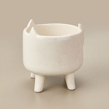Cosiness 14x14x15.5 cm Beyaz Ayaklı Seramik Saksı