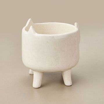 Cosiness 14x14x15.5 cm Beyaz Ayaklı Seramik Saksı