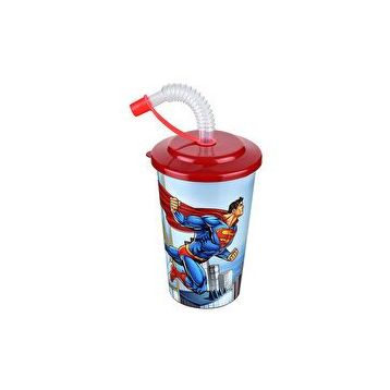 Cosiness 400 ml Süperman Kapakli Pipetli Bardak