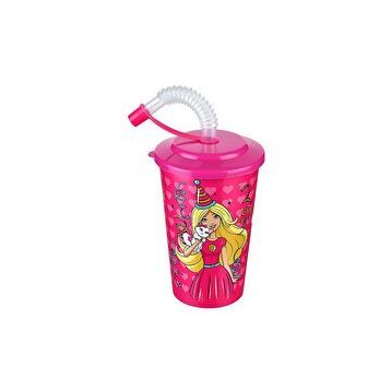 Cosiness Barbie Kapakli 400 ml Pipetli Bardak