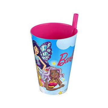 Cosiness Barbie Kapakli 400 ml Pipetli Bardak