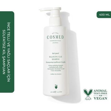 Cosmed Hair Guard Balancing Clay Shampoo 400 ml Yağlı Saçlar İçin Saç Bakım Şampuanı