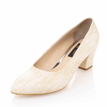 Costo Shoes 1023 Krem Lezar Büyük Numara Bayan Ayakkabısı