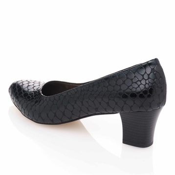 Costo Shoes 1023 Siyah Anakonda Kadın Topuklu Ayakkabı