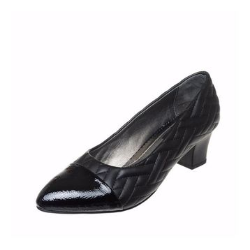 Costo Shoes 1023 Siyah Rugan Kadın Topuklu Ayakkabı