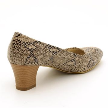 Costo Shoes 1023 Yılan Vizon Kadın Topuklu Ayakkabı