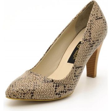 Costo Shoes 1071 13088 Yılan Vizon Kadın Topuklu Ayakkabı
