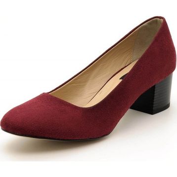 Costo Shoes 1453 Bordo Süet Kadın Topuklu Ayakkabı