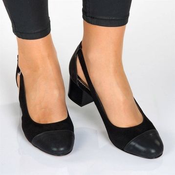 Costo Shoes 15105 Siyah Süet Analin Büyük Numara Bayan Ayakkabı