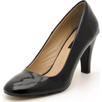 Costo Shoes 1923 Siyah Rugan Kadın Topuklu Ayakkabı