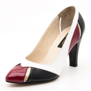 Costo Shoes 1954 Beyaz Bordo Büyük Numara Kadın Ayakkabıları