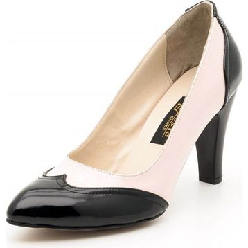 Costo Shoes 1954 Pudra-Siyah Büyük Numara Kadın Ayakkabısı