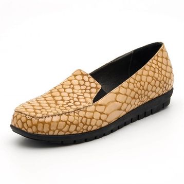 Costo Shoes 200592 Taba Timsah Baskı Büyük Numara Bayan Ayakkabı