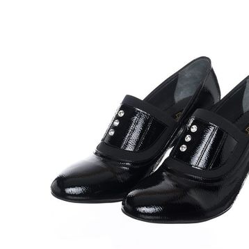 Costo Shoes 58974 Siyah Rugan Büyük Numara Abiye Kadın Ayakkabısı